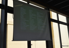 Een overzicht van de bedrijven waarvoor de aanwezigen werkzaam zijn. Thomas: "Een aantal van hen zijn er toch niet bij, die kunnen het allemaal weer teruglezen in Biojournaal." 