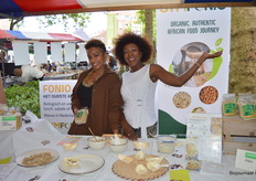 Proeven van het authentieke Afrikaanse graan Fonio kon bij Symfonio: Anolia Abaisa en Solange Domaye.