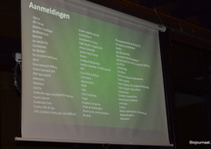 Een overzicht van de bedrijven waarbij de aangemelde deelnemers werkzaam zijn. 