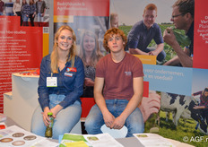 Broer Lauran en zus Sophie Schieman vertegenwoordigden Aeres Hogeschool Dronten.