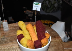 heeft weer iets nieuws, een groentensnack in 3 verschillende smaken een zak: broccoli, maïs en zoete aardappel.