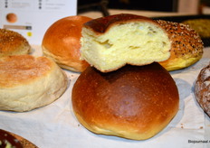 Als noviteit op de beurs: De Brioche Potato Bun. Na het ontdooien direct te gebruiken!