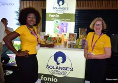 Solange Domaye en Martha Jeuken van Symfonio met het merk Solange's African Cuisine. Hebben sinds kort ook 5 kilo zakken fonio voor de horeca.