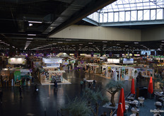 Een mooi overzicht doordat de entree wat hoger ligt dan de beurshal zelf.