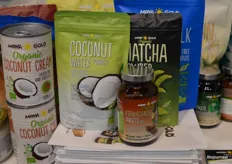Nieuw zijn deze Coconut Water Powder en Matcha Water Powder. "Je hoeft dit alleen maar aan te maken met water."