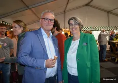 Jan Groen (Green Organics) met Marja Bastiaansen (Bastiaansen Bio Kaas/Vandersterre).
