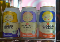 Biologische limonade in één van de vitrines bij Bidfood.