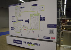 De plattegrond bij de ingang van hal 8.