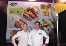 Ardo met Alex Ching en Mark Monden met hun nieuwe innovatie de Corn Ribs!