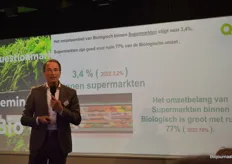 Eric benadrukte het belang van de supermarkten in de totale biologische omzet op de Nederlandse markt. 