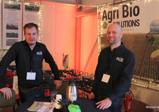 Agri Bio Solutions werd vertegenwoordigd door links Geert-Jan Hoving accountmanagement naast ict'er Robert Jansen: "We streven naar samenwerking met de natuur."