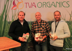 Joost Jonk, Gerard de Pee en Lars ten Hoff van Bio Beta en TVA Organics: "Ons assortiment bereidt zich uit."
 