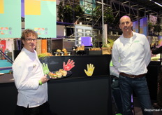 Berry Hoosemans en Frederik Kuiper van Bonduelle. Staan dit jaar bij het TrendLab. Dit om te laten zien wat je met peulvruchten kan doen op je bord.