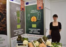 Valeria Rosati van Centrale Ortofrutticola di Tarquinia Soc. Coop, zij hebben oa. biologische pompoenen, meloenen en groene asperges