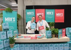 Julius en Manon van Max’s organic sweets. Bekend van de mintjes, en binnenkort willen ze uitbreiden met een assortiment van chewy snoepjes.