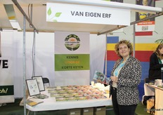 Franca van Nunen van Van Eigen Erf, wie het korte keten plein heeft georganiseerd. Met Van Eigen Erf organiseren ze trainingen voor boeren om meer te leren over hoe ze kunnen groeien in de verkoop van boerderijproducten.
