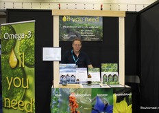 Jetze Wijnia van WBIO, bekend van hun slogan ‘oil you need’. Zij produceren visolie en een vegan alternatief gemaakt van algen.