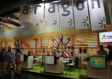 De stand van Aragon in de herkenbare Spaanse kleuren.