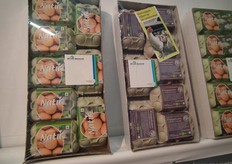 Links de eieren van het eigen merk Natu. Daarnaast de Bleieren van biologische pluimveehouderij De Lankerenhof. Deze biologische Veluwse boereneieren werden vorig jaar op de Horecava gepresenteerd.