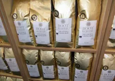 Een deel van het bio-koffie-assortiment van The Golden Coffee Box.