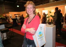 Heleen Bos van Rijk Zwaan (veredelingsbedrijf in groentezaden) bracht ook een bezoek aan de beurs.