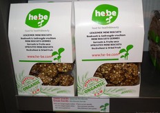 Tot het assortiment van He-be behoren ook onder meer deze gekiemde mini-biscuits.