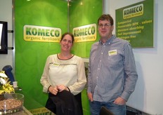 Monique en Harrie Groenenboom van Komeco hadden het de eerste dag naar eigen zeggen lekker druk. Ze vertelden de bezoekers alles over de organische meststoffen die zij kunnen leveren.