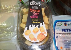 Zij presenteerden onder meer dit nieuwe product. Blokjes kaas van World Wide Cheese met mosterd van BioBandits in één verpakking.