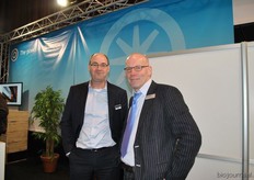 Peter Maljaars (Omnivent) en Cor van Maanen (Geerlofs) onder het motto: de Biovak brengt mensen samen ;)