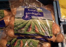 Volop kruimige aardappelen van Bio+ in het schap.