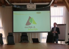 Tom gaf op het kantoor van ZLTO nog een presentatie over Eerlijk & Heerlijk.