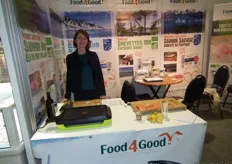 "Pauline Luboz van het Franse bedrijf Food4Good. "Ik presenteer hier onze biologische en MSC-gecertificeerde visproducten."