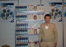 Paul van Ginkel van Glutenvrijtotaal presenteerde oa de Scotti, een biologisch veganistische drank en glutenvrije producten waaronder koeken, brood en biscuit