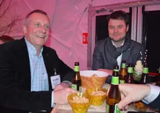 Gerrit-Jan Bonestroo van de firma Blonk en Robert Elshof waren van de partij tijdens de woensdagavondborrel in het Ecodome.