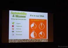 "Duurzaamheid zit bij Wessanen in het DNA. De laatste jaren is ons hele productportfolio herzien. Inmiddels is 68 procent van de producten biologisch."