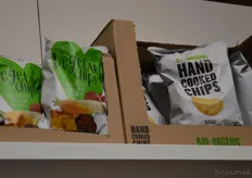 Geen stand, maar toch aanwezig in de stand van de distributeur: de Heart Chips en handcooked chips chips van Trafo (FZ Organic Food).