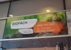 De volgende BIOFACH zal plaatsvinden op 15 tot en met 18 februari 2017.
