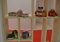 De producten van Almaverde uitgestald.