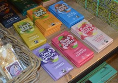 En biologische chocoladerepen uit het Verenigd Koninkrijk.