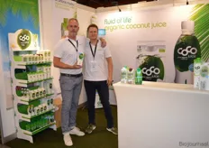 Marc Bod en Franz Dalheim van Green Coco Europe. Green Coco Europe heeft voor de komende maanden verschillende productintroducties op de planning staan, waaronder een sparkling variant.