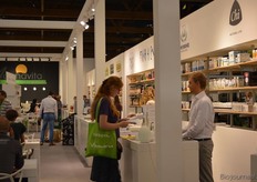 Te midden van de diverse stands was bij Mannavita ook ruimte ingericht voor overleg.