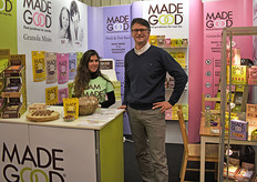 Andy van Ham van Made Good vertelt dat de granola bars nu ook in Europa verkrijgbaar zijn in vier verschillende smaken.