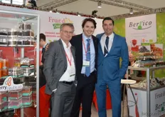 Berrico Food Company was het enige Nederlandse bedrijf in de nieuwe hal 4A. Op de foto: Renno van Dijk, Gregory Ford en Roy Oostwegel. Berrico Food Company is een joint venture aangegaan: Berry ceuticals (zie links op de foto).