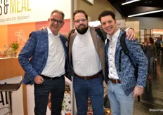 Rob van den Berg (Meesters van De Halm) met Joep Rooijakkers en Frank Reijnen van Health Ingredients Trading.   