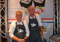 Manuel Boer en Pepijn Segers van Boerderijs. Pepijn: "We introduceren binnenkort een nieuwe smaak van ons biologische sorbetijs." 