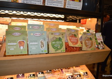 Maarten liet deze biologische pasta zien van Dalla Cost, met onder meer linzen, erwten en kikkererwten als basis.