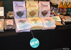 TerraSana presenteerde verschillende nieuwe producten op de beurs, waaronder deze zogenaamde 'Ramen', voor in de soep. Deze glutenvrije noodles zijn verkrijgbaar in drie varianten, op basis van black rice, brown rice en buckwheat&shitake. 