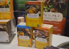 De drie nieuwste cafeïnevrije Herbal Tea's met Turmeric/Curcuma: Three Roots, Golden Tonic en Amber Sun. 