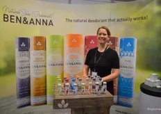 Martha Visser vertelde bezoekers meer over de natuurlijke soda deodorants van Ben&Anna. 