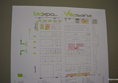 De beursplattegrond van de BioXpo Vitasana 2019.